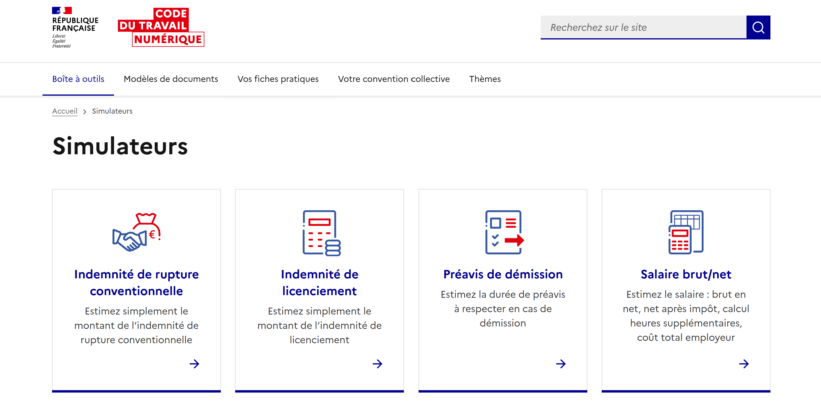 Outils et simulateurs du code du travail 